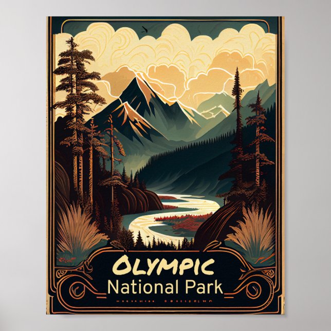 Poster Parc national olympique Vintage (Devant)