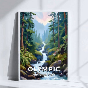 Poster Parc national Olympique   Voyage dans l'État de Wa