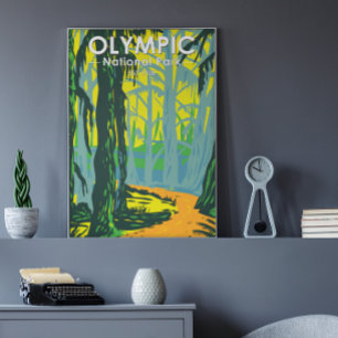 Poster Parc national olympique Washington Hoh Rainforest