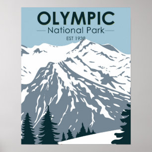 Poster Parc national olympique Washington Vintage