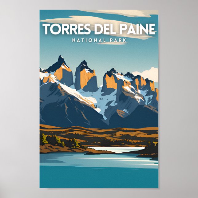 Poster Parc national Torres Del Paine Voyage (Devant)