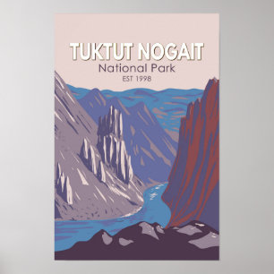 Poster Parc national Tuktut Nogait Canada Vintage Voyage