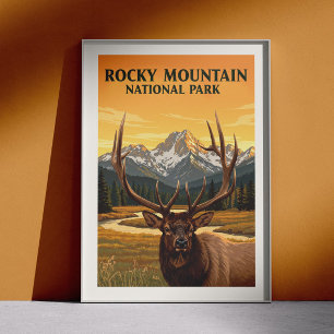 Poster Parc national vintage Rocky Mountain