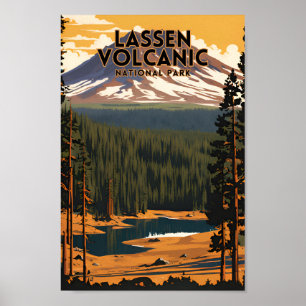 Poster Parc national volcanique de Lassen Voyage