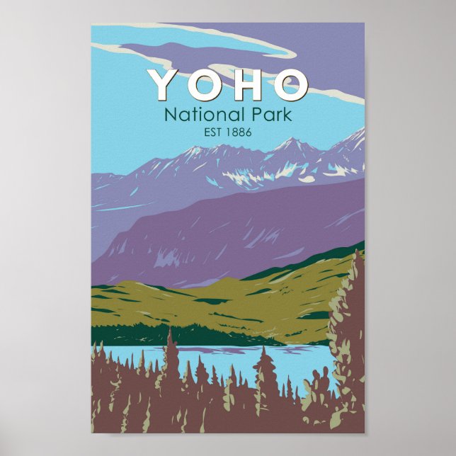Poster Parc national Yoho Canada Vintage d'art touristiqu (Devant)