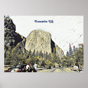 Poster Parc national Yosemite Iconique US Rock Mountain