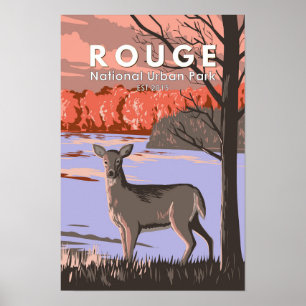 Poster Parc urbain national Rouge Canada Voyage Vintage