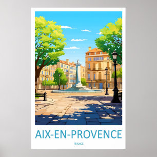 Poster Parc Vintage Aix En Provence Ski Voyage National