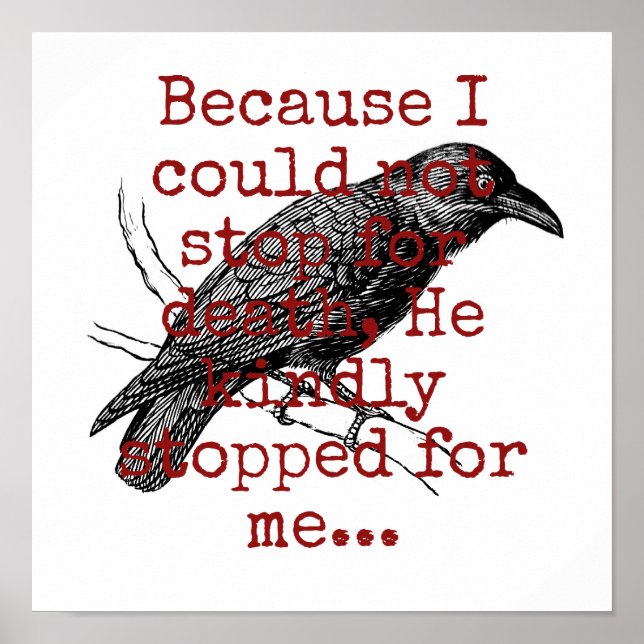 Poster Parce Que Je Ne Pouvais Pas M'Arrêter Pour La Mort (Devant)