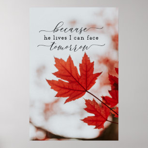 Poster Parce Qu'Il Vit Je Peux Faire Face À Demain Inspir