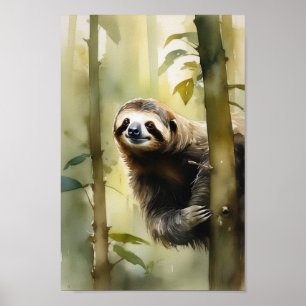 Poster Parcelle dans la forêt, aquarelle