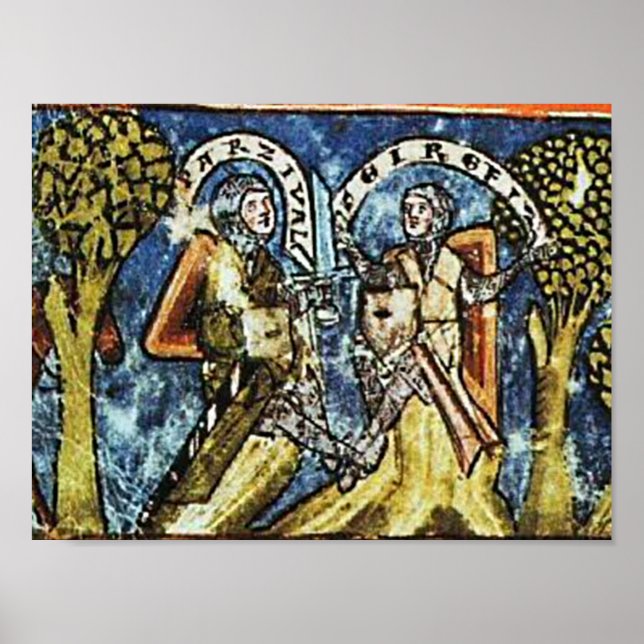 Poster Parcival Mittelalterliches Abbild (Devant)