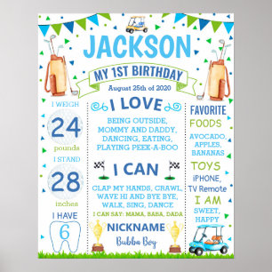 Poster Parcours d'anniversaire de la fête de golf