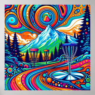 Poster Parcours de golf Psychedelic Disk
