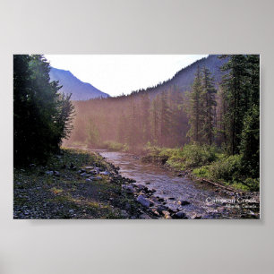 Poster Parcs Glacier-Waterton de Misty Creek Sunrise