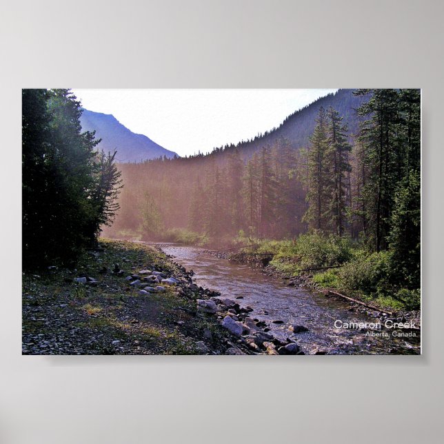 Poster Parcs Glacier-Waterton de Misty Creek Sunrise (Devant)