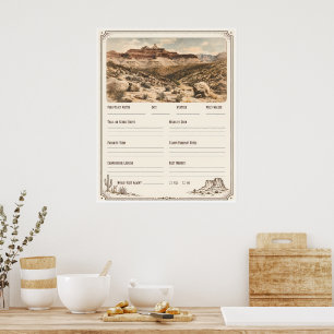 Poster Parcs nationaux de l'Ouest, souvenirs de voyage po