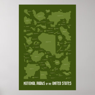 Poster Parcs nationaux des États-Unis