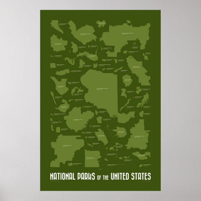 Poster Parcs nationaux des États-Unis (Devant)