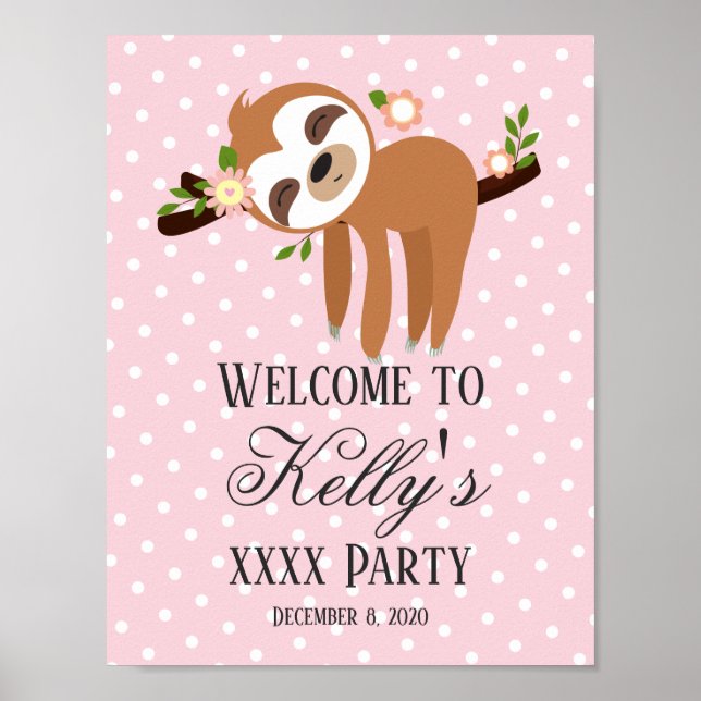 Poster paresse, signe de bienvenue de fête (Devant)