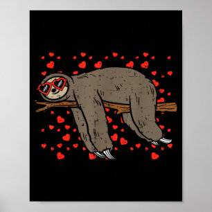 Poster Paresseux Coeur Gles Mignon Saint-Valentin Amoureu