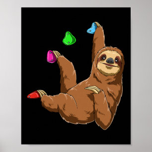 Poster Paresseux d'escalade de bloc et de rocher