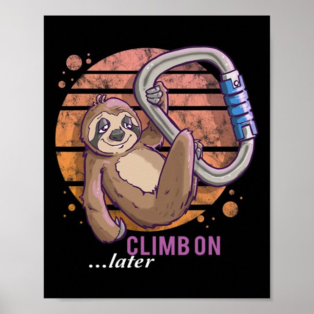 Poster Paresseux d'escalade de rochers Bouldering Cadeau  (Devant)