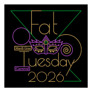 Poster Parfait pour Mardi Gras 2026