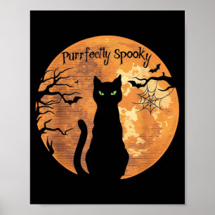 Poster Parfaitement effrayant Halloween amateur de chat n