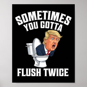 Poster Parfois, Vous Devez Flush Deux Fois Drôle Anti Tru