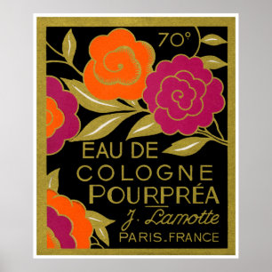 Poster Parfum de l'Eau de Cologne Pourprea de 1920