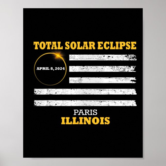 Poster Paris 2024 Solar Eclipse 2024 040824 Eclipse (Devant)