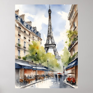 Poster Paris aquarelle
