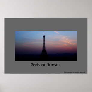 Poster Paris au coucher du soleil