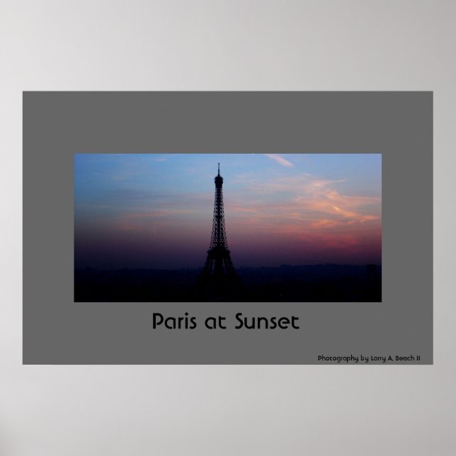 Poster Paris au coucher du soleil (Devant)