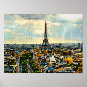 Poster Paris avec la Tour Eiffel