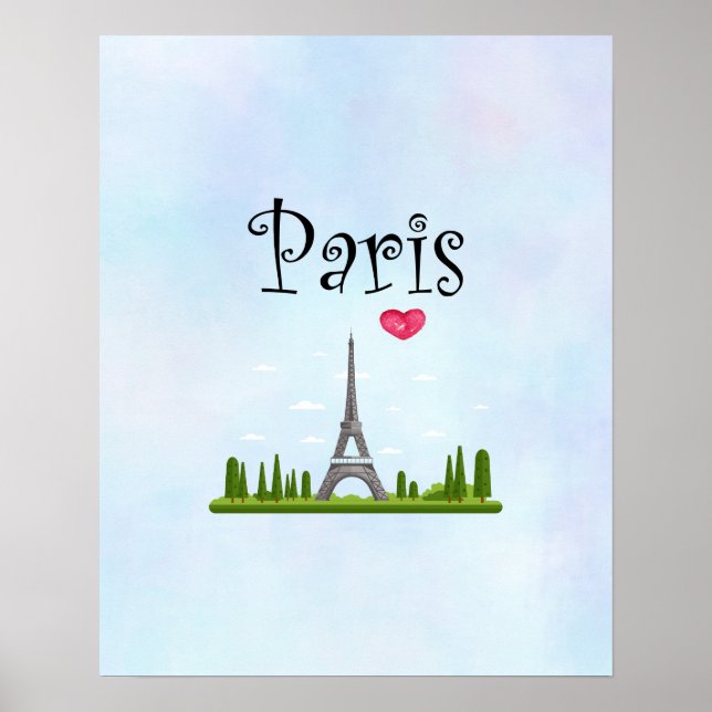 Poster Paris avec la Tour Eiffel (Devant)