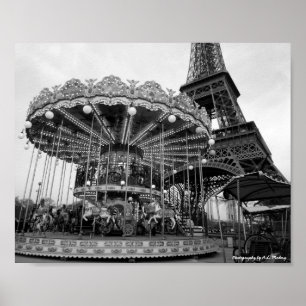 Poster Paris Carousel B&W