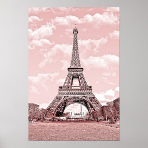 Poster Paris dans le rose, Eiffel Towea
