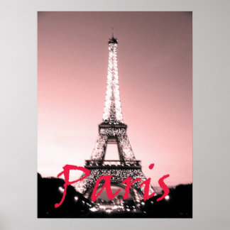 Poster Paris Eiffel Tower Pink