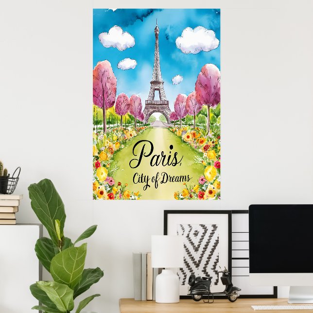 Poster Paris En Fleur : Un Printemps Rêvé (Bureau à domicile)