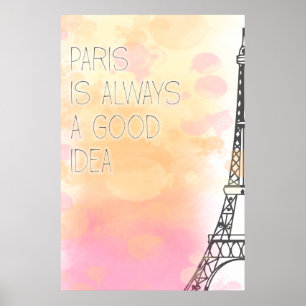 Poster PARIS est toujours une bonne idée, aquarelle