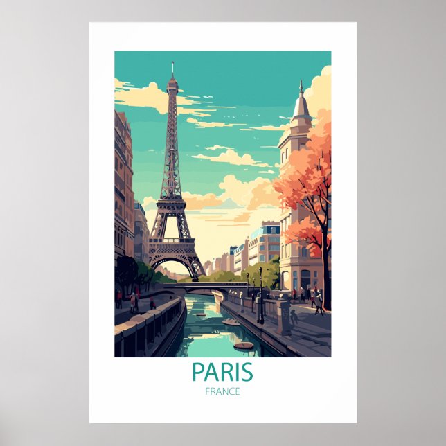 Poster Paris France Les Lieux De Voyage Célèbres (Devant)