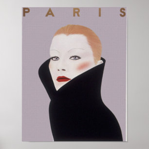 Poster Paris France Mode Vintage