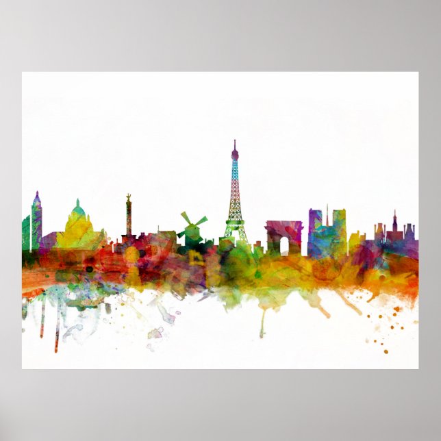 Poster Paris France Skyline (Devant)