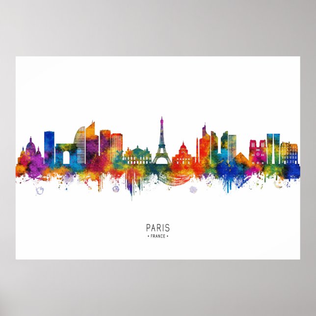 Poster Paris France Skyline (Devant)