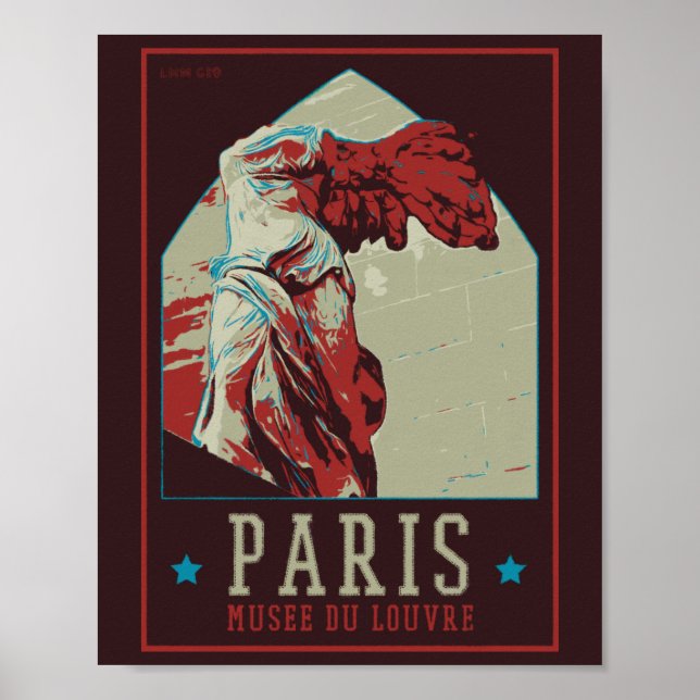 Poster Paris France, victoire ailée Musée du Louvre (Devant)