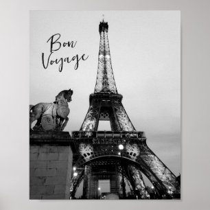 Poster Paris Lit Up Tour Eiffel Bon Voyage Voyage