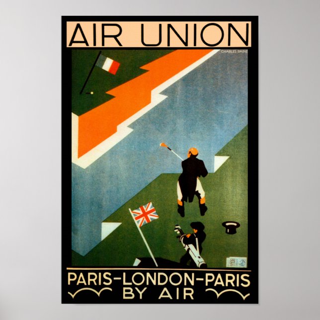 Poster Paris - Londres - Paris par Air (Devant)