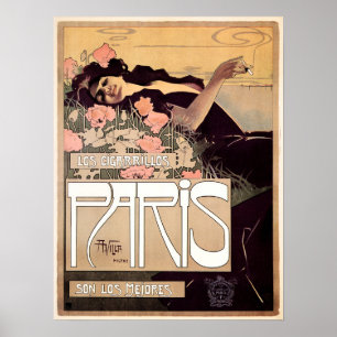 Poster PARIS Los Cigarillos 1901 par l'artiste Aapprendo 